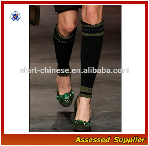 Wholesale Cmpression Lady Leg Warmers/Custom Cotton Striped Leg Warmers/Wholesale Solid Striped Knee High Leg Warmers Shell029