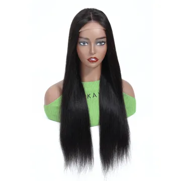 Peruvian Remy Hair Straight 4*4 Lace Closure Wigs for Black Women