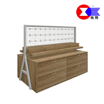 Grid Hook Backboard Drawer Type Island Display Counter
