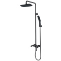 Exposed Bathroom Black Tub Shower Faucet