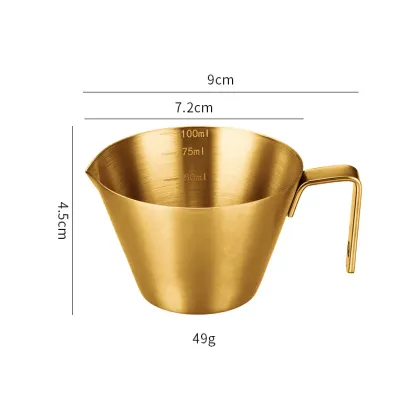 Portable 304 Stainless Steel Coffee Extraction Cup with Scale - Ounce Measuring Cup for Espresso