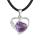 Amethyst Love Heart Birthstone Pendant Gemstone Necklaces for Women