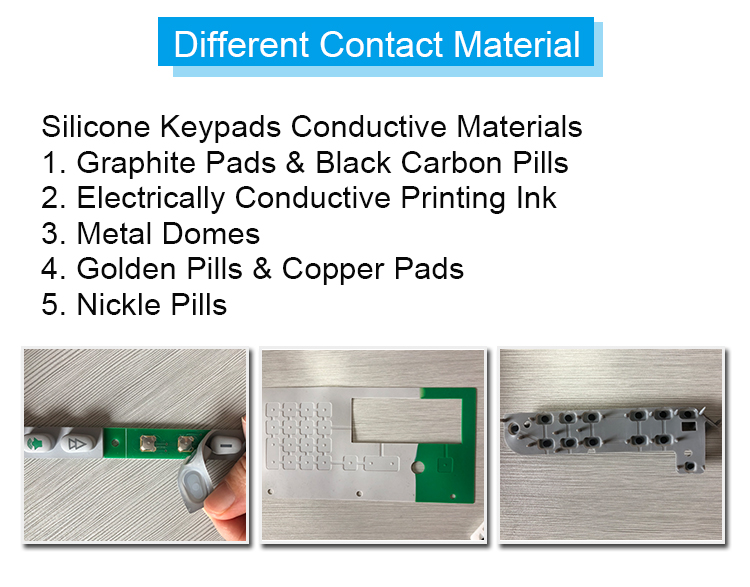 Benutzerdefinierte Gummi -Panel -Overlay -Membranschalter Metall Taktil Dom Gummi -Schalter Tastatur