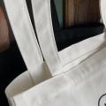 12oz Black/Beige 100% Tote Bag With Zipper Pocket