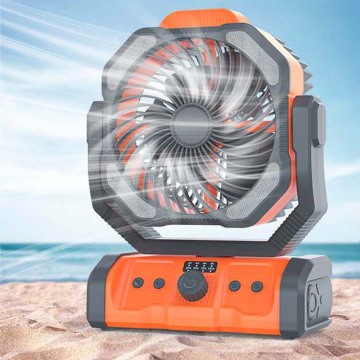 Ventilateur de camping en plein air avec ventilateur de tente de pêche à la lumière LED