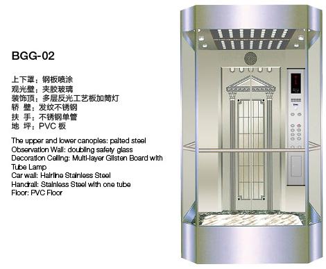 glass passenger elevator bgg-02
