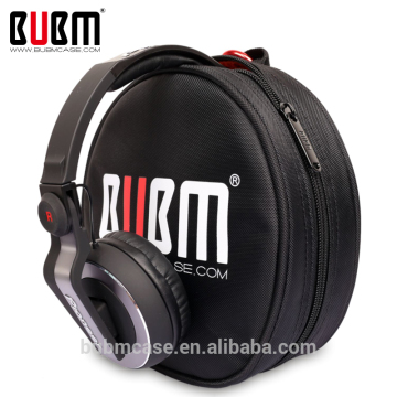 Wholesale BUBM black protective case for headphone, Headset Case with Internal Netted Accessories Pocket