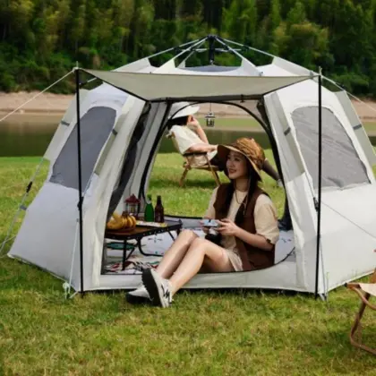 Hexagonal Tent: Automatic Wilderness Camping Picnic Shelter
