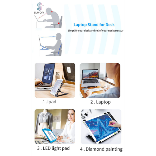 Suron Adjustable Light Box Laptop Pad Stand