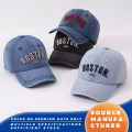 Topi Baseball Denim Dicuci Boston 1630