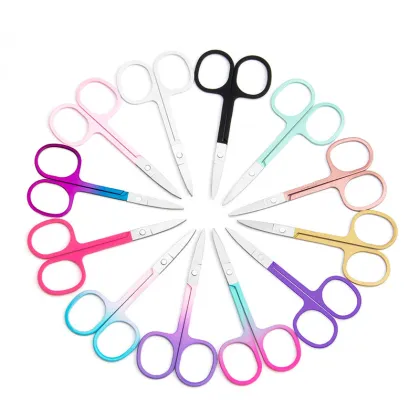Professional Beauty Makeup Scissors: Stainless Steel, Multi-Color Options for Salon & Home Use