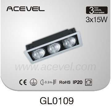 3*15w LED COB Recessed Grill Light, CE&ROHS Approved