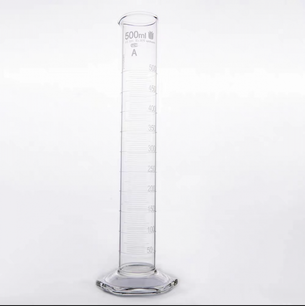 Cilindro de medição de vidro da base hexagonal 1000ml