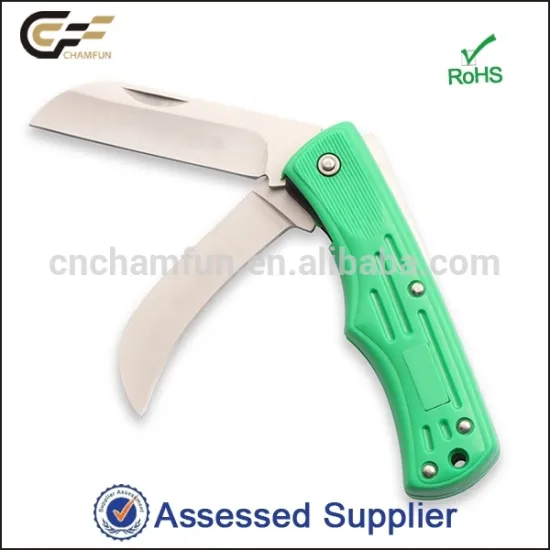 Most Practical Plastic Two Blade Folding Utility Knife with Button Lock