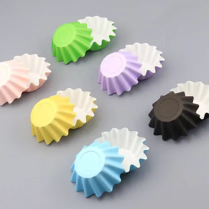 Floral Wave Cupcake Liners - Disposable Muffin Baking Wrappers