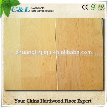 Natural Vertical Glossy birch hardwood durable flooring