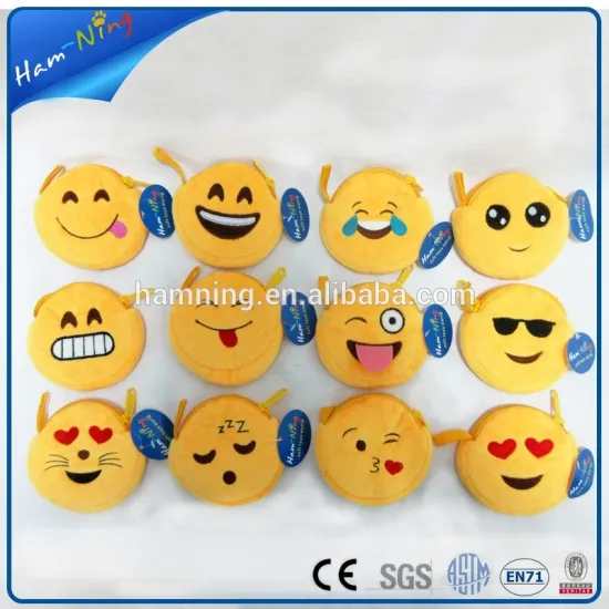 15 cm emoji wallet purses plush toy manufacturer
