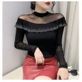 Mesh Fashion Round Neck Hollow Top