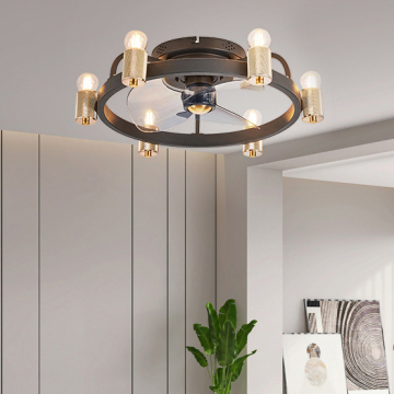 LED ışığı ile modern ahşap geri çekilebilir tavan fanı