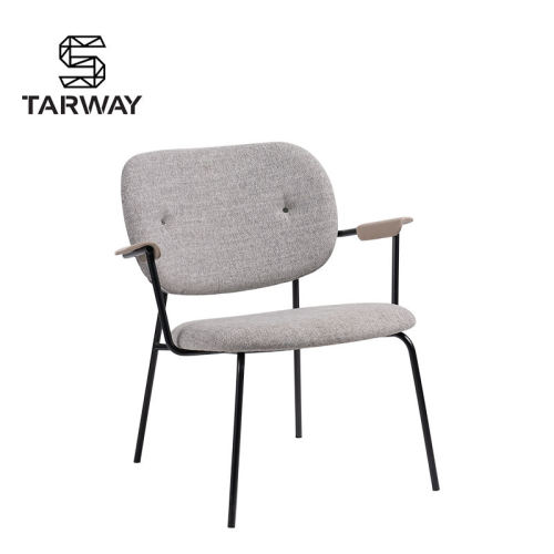 Classic Design Fabric Back Metal Leg Hotel Restaurant estofado cadeira de jantar para descanso