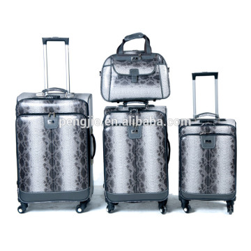 2015 PU luggage trolley luggage with two wheels