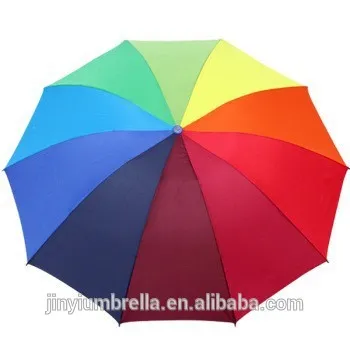 Brand new wind proof mordern long straight rainbow umbrella