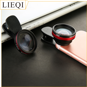 2 IN 1 phone camera lens,LIEQI undistorted 0.6x wide angle+15x macro,HD cellphone lens