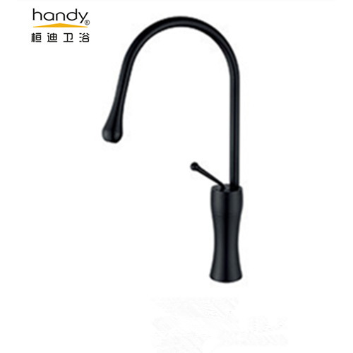 Single Handle Faucet Kitchen Sink Black Brass