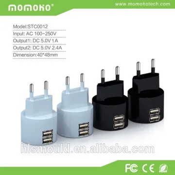 Momoho Newest Release EU Type Travel Charger, Dual USB Travel Charger