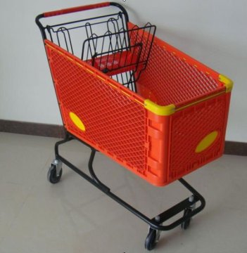 Fashion beantiful colorful plastic supermarket shopping wagon-cart shopping trolly
