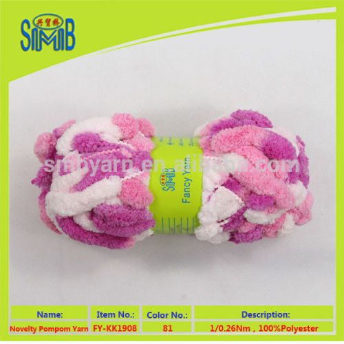 2015 manufacturer wholesale pompom dyed yarn with cheap price from Shanghai