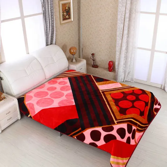 Geometric patterns blanket and 100% polyester blanket for sale.