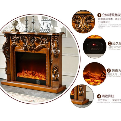 Electric Fireplace With Wood TV Stand Mantel