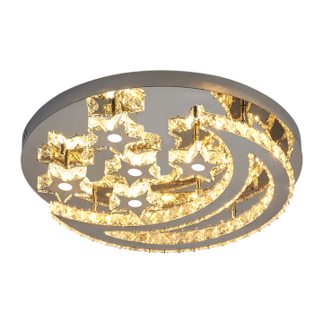 Modern Crystal Ceiling Light - Luxurious Silver LED Ceiling Light for Bedroom and Living Room