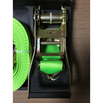 50mm 녹색 래칫 넥타이 아연 도금 표면을 가진 래싱 스트랩