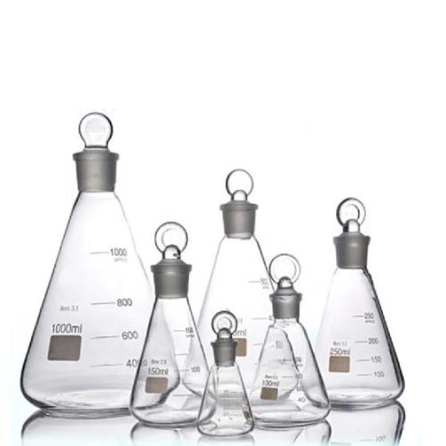 グラウンドインガラスストッカー500mlを備えたErlenmeger Flask