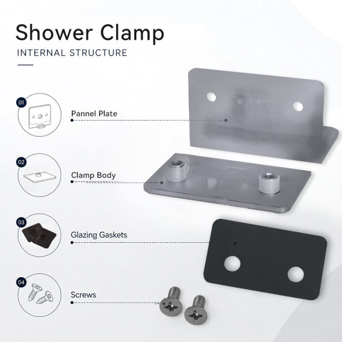 SVA-B030D Parlak Krom Camdan Duvara Banyo Kelepçeleri