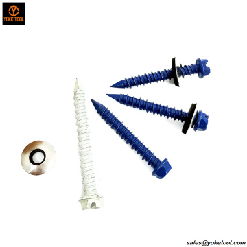 Tornillos autorroscantes concretos azules resistentes a la corrosión del tornillo 6mm*40m m