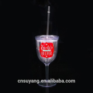 2016 Hot-selling Double Wall Plastic Wine Cup