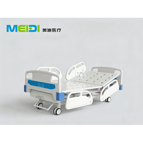 Home/Medical Dual-Use Single-Crank Hospital Bed, Economic Punching with 4 Small Rails & Central Brake