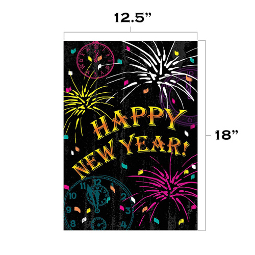 Outside Happy New Year Garden Flag