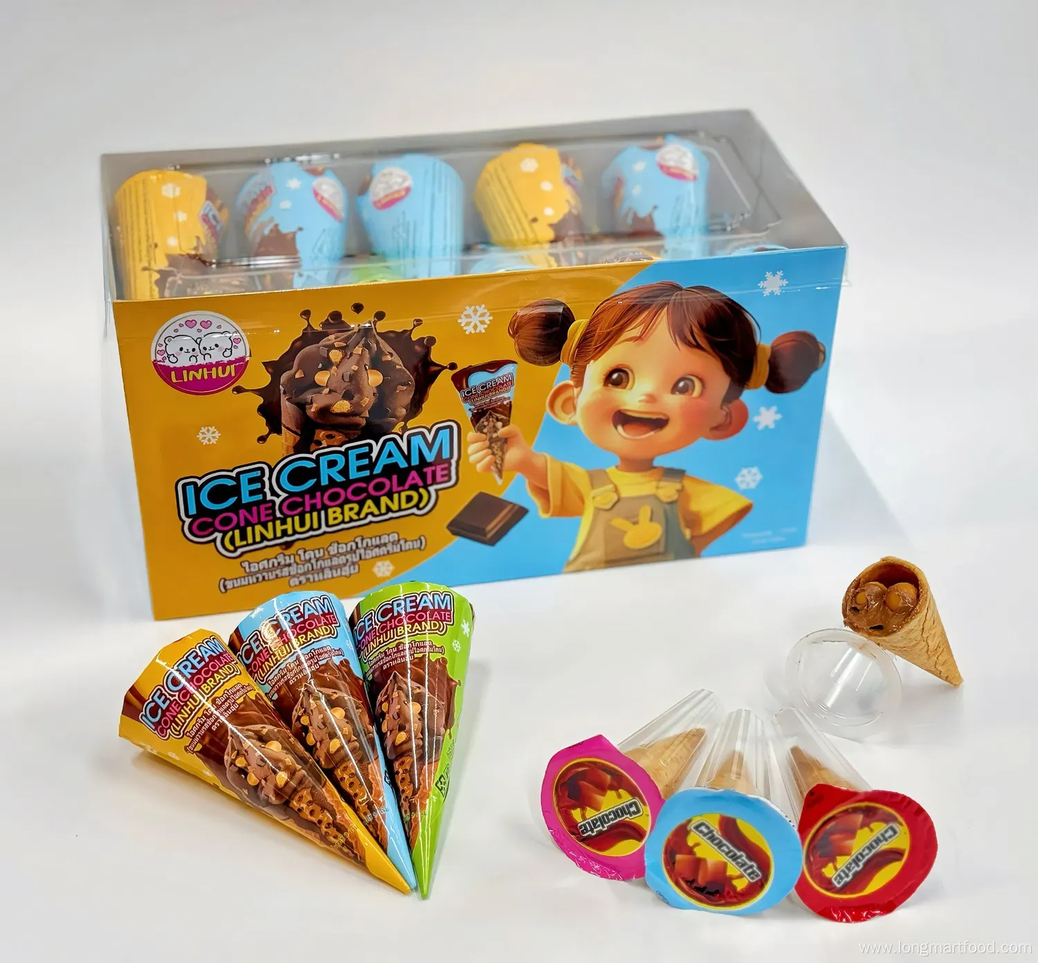 10g Ice Cream Cone Shaped Chocolate Crunch Candy