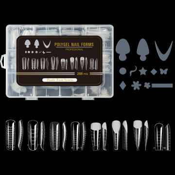 288Pcs Dual Forms Set: Nail Gel Mold with Silicone French Stickers for Extensions