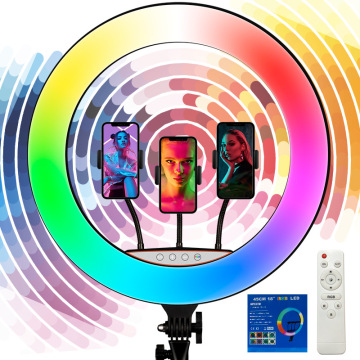 18-Inch RGB Ring Light with Tripod for Phone & Tablet Selfie and Live Streaming