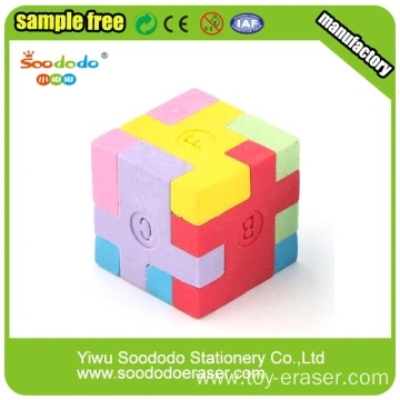 3d Colorful Mini Tpr Assembled Puzzle Cube Eraser China Manufacturer