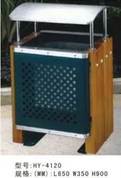 Gazebo cover steel and wood outdoor dustbin