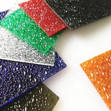 Clear Embossed Polycarbonate Sheets UV Decorated