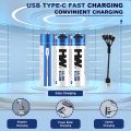 باتری لیتیومی قابل شارژ USB-C 4 بسته AA 3800 میلی‌وات ساعت