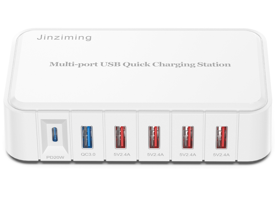 USB Travel Charger QC3.0 6-Ports Charging Station