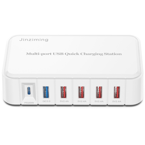 USB Travel Charger QC3.0 6-Ports Charging Station